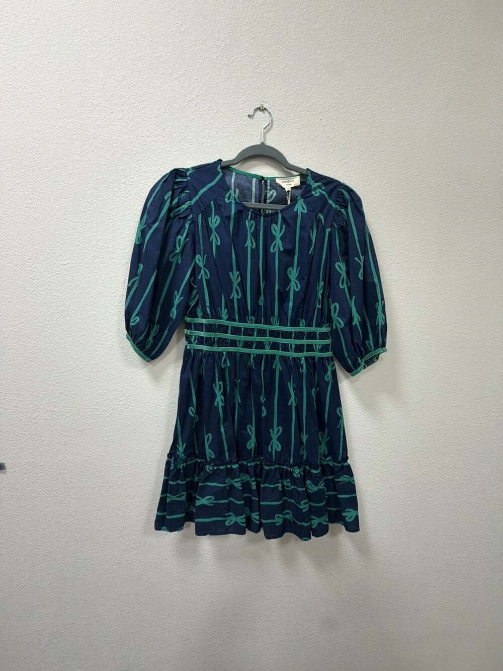 Umgee Mini Dress Size M Navy Bow Print